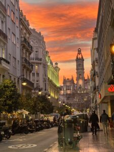 Beautiful sunset in Valencia, Spain
