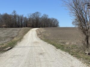 Gravel road in rural midwest