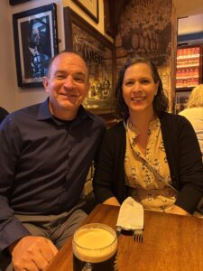 My husband and I in a pub in Dublin, Ireland